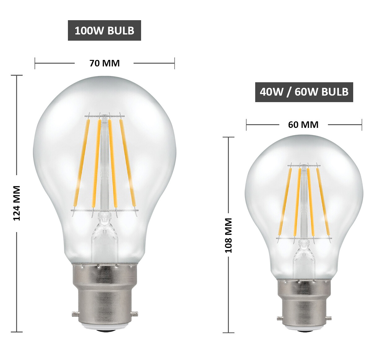 Dimmable LED Bulbs 40W 60W E14 B22 E27 Candle Golf Ball GLS Small Screw