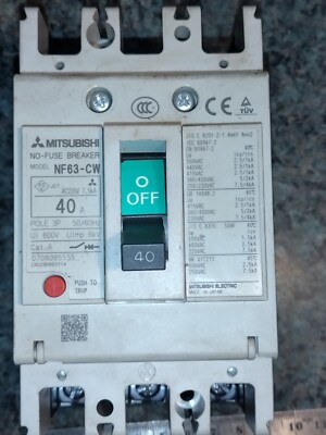 Mitsubishi NF63-CW 3P 40A Circuit Breaker Switch Mazak Laser HYPER Turbo-X 510