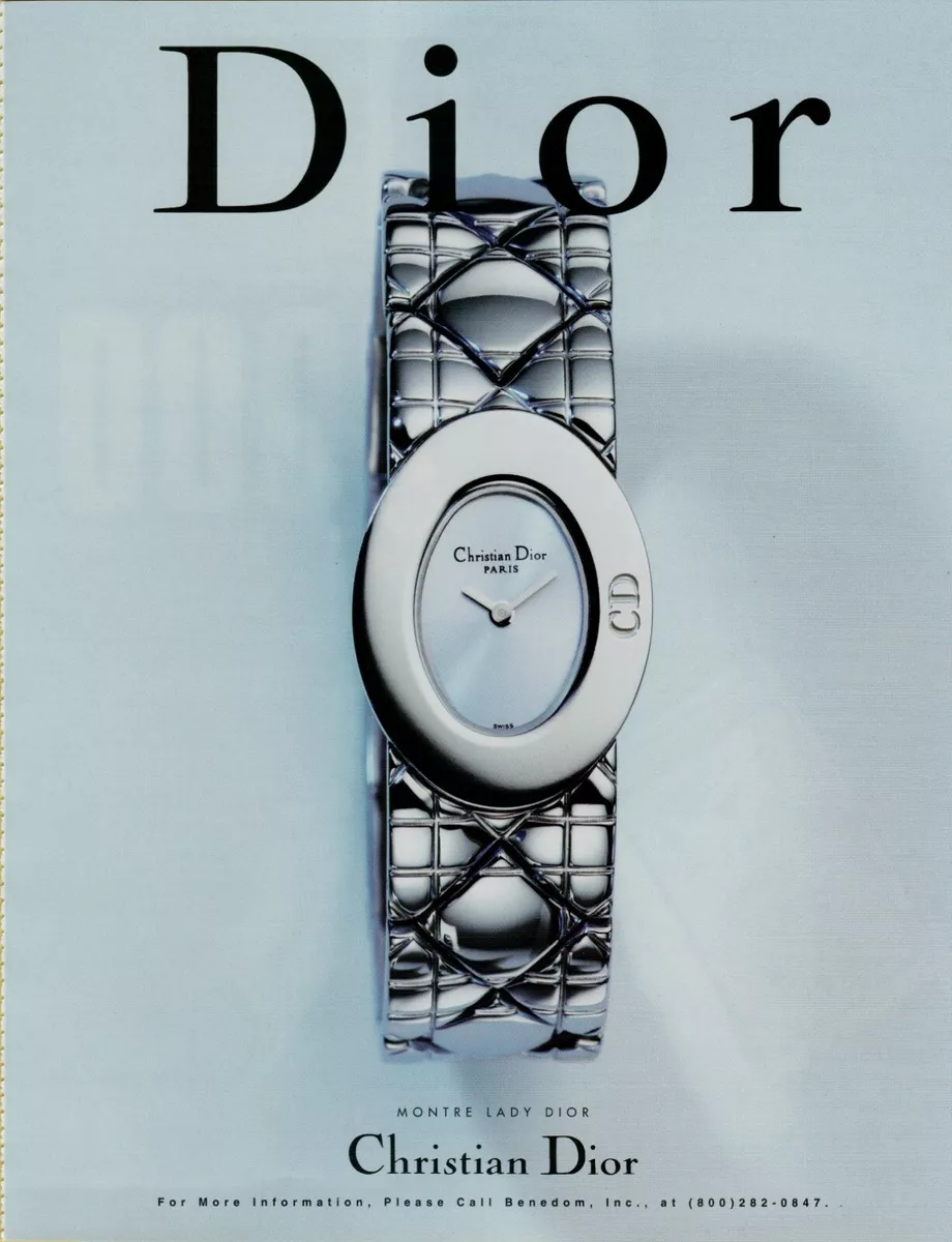 2000 Christian Dior Montre Lady Paris Swiss Watch Vintage Print Ad