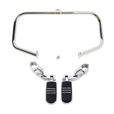 Engine Guard Crash Bar & Footpeg Mount Fit For Harley Touring Street Glide 97-08