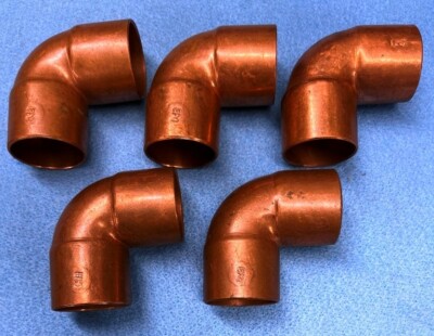 UNBRANDED 90° ELBOW 1'' COPPER MATERIAL (LOT OF 5)