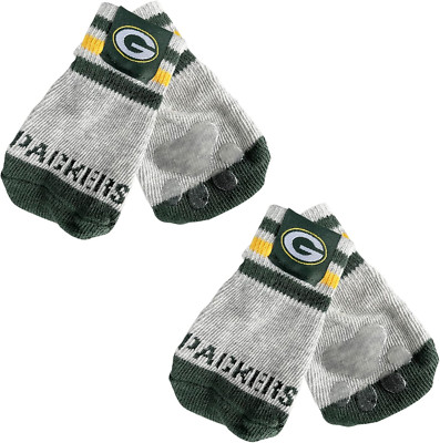 NFL Green Bay Packers anti Slip Dog Socks with Elastic Ribbed Top, Size ...