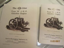 Two 1919 Emerson Brantingham 1 1/2HP Type H Engine Sales/Info  Manuals