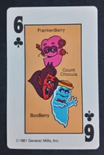 1981 General Mills Cereal Card Game Hearts Monsters 6 Clubs