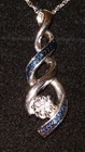 *LAST 1* NEW KAY Jewelers Sterling Silver Blue & White 7 Diamond Weave Necklace — photo 1