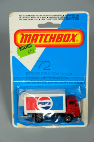 Matchbox No.72 Dodge Pepsi Cola Delivery Truck, Opened Blister Card