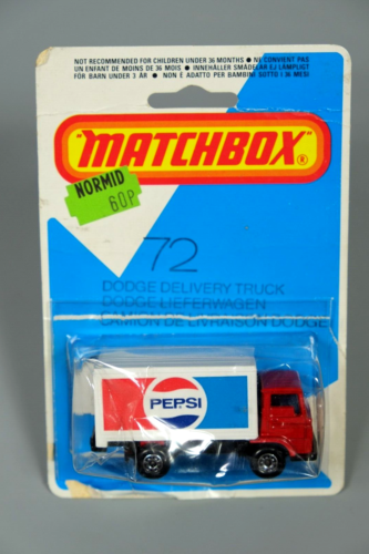 Matchbox No.72 Dodge Pepsi Cola camion de livraison, carte blister ouverte - Photo 1/3