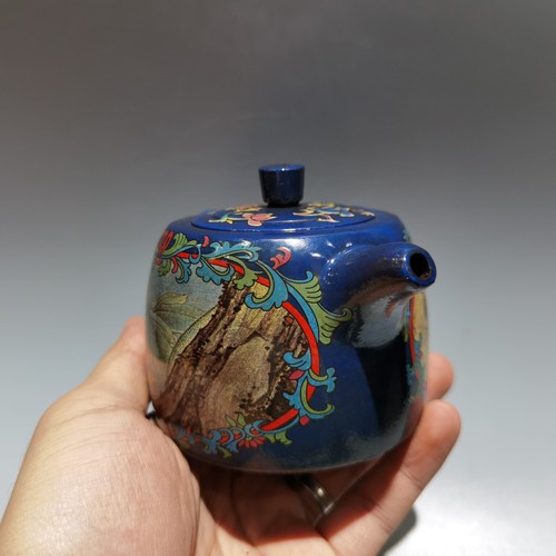 Chinese Yixing Zisha Clay Handmade Exquisite Teapot(彩绘井栏 底款:顾景舟) - Picture 5 of 9