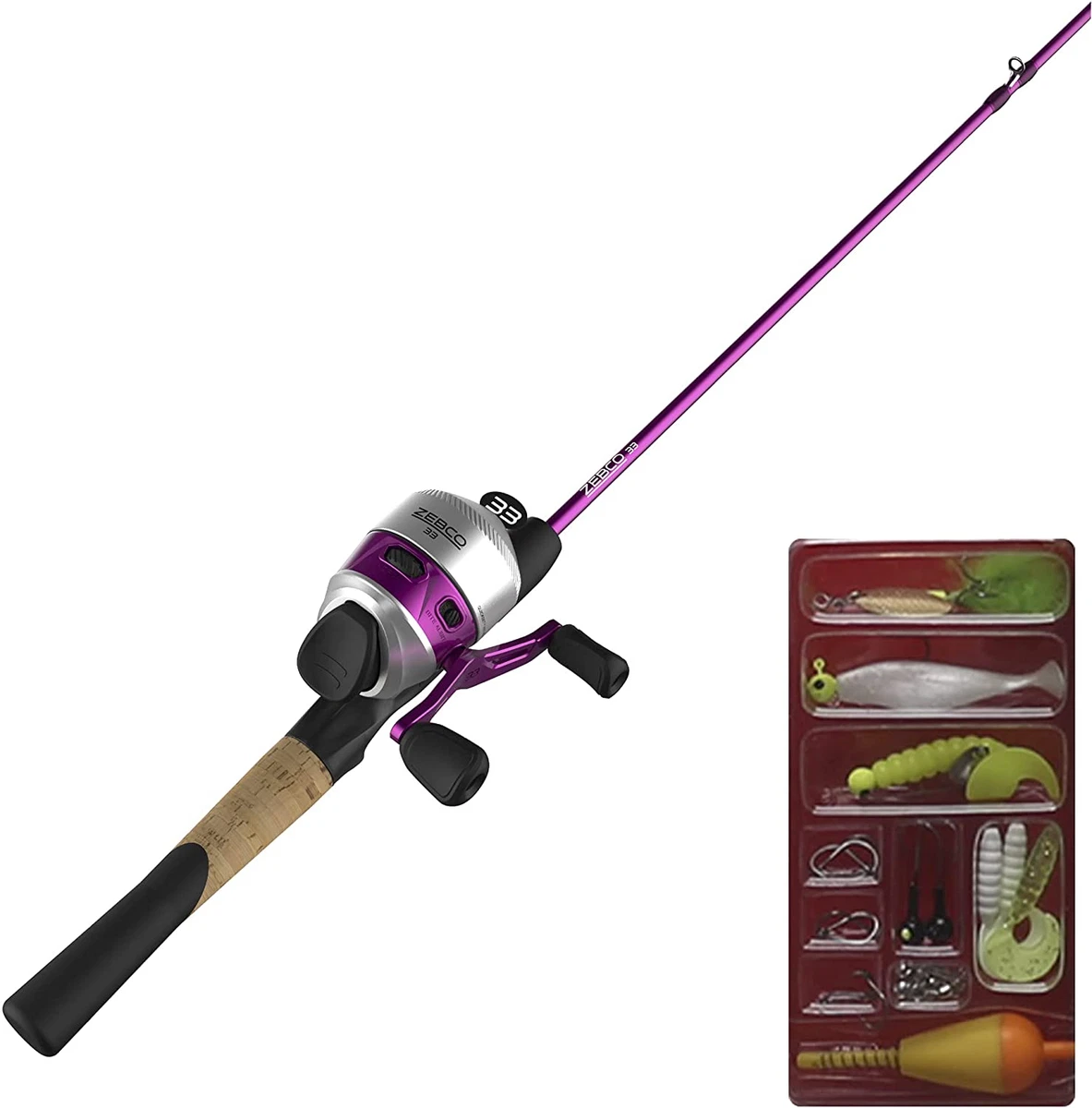 Zebco 33 Spincast Reel and 2-Piece Fishing Rod Combo, 5.5-Foot Durable  Fiberglas