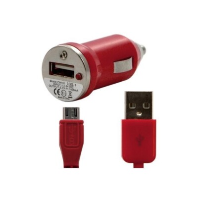 Chargeur auto allume cigare rouge pour SFR : économies Startrail 6 Plus, Starxtrem 2, Star