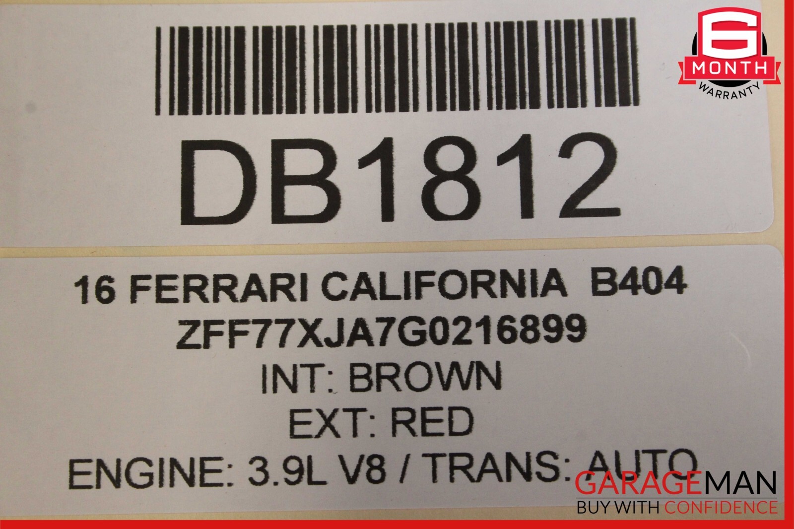 15-18 Ferrari California T Front Left Side Interior Door Trim Panel Cover Brown