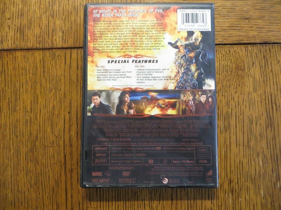 Ghost Rider - Nicolas Cage, Eva Mendes, Sam Elliott 2007 2-Disc DVD VERY GOOD!!! - Image 2 of 4