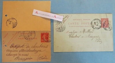 ● BOURGOIN Jallieu (Isère) 1906 & 1915 lot 2 entiers postaux Streichenberger - Photo 1/2