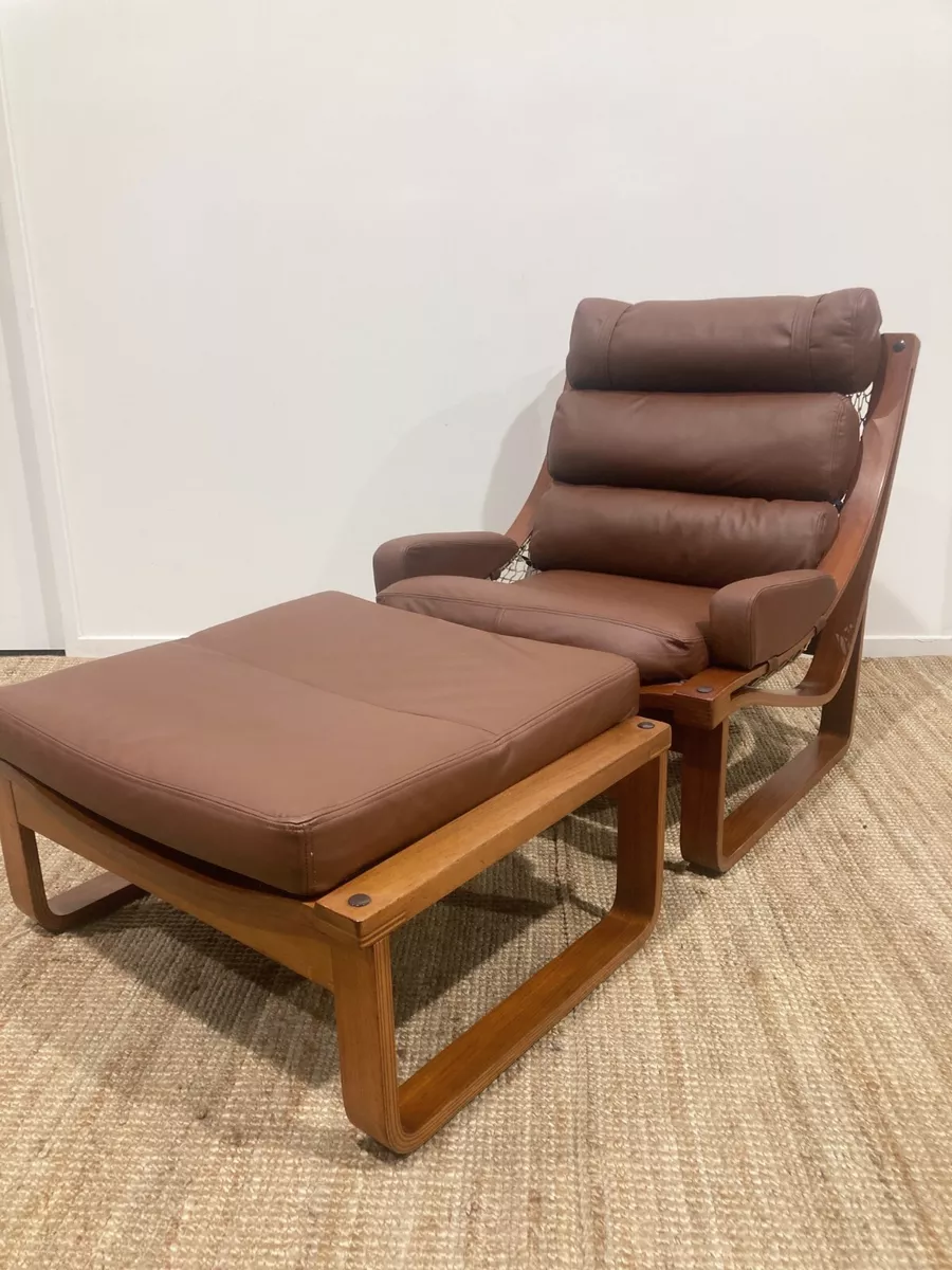 Tessa T4 single armchair matching footstool Fred Lowen restored