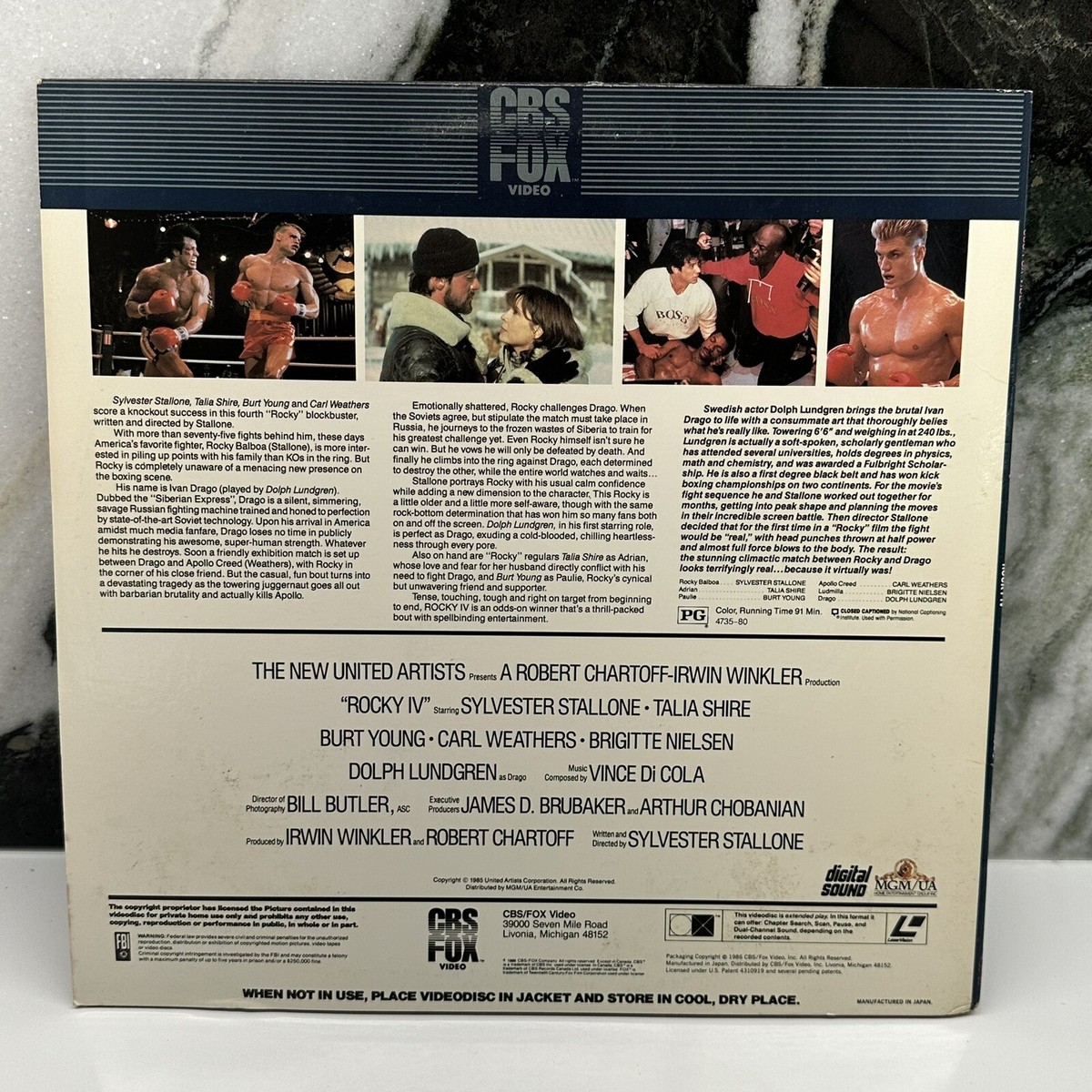 Rocky IV Laser Videodisc 1986 Sylvester Stallone RARE Pre-owned | eBay
