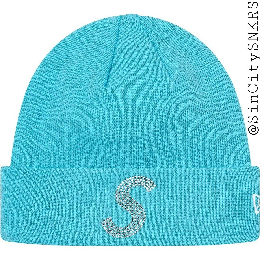 Supreme Swarovski New Era Beanie S Logo Teal SS21   New in Wrapper