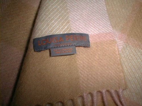 NEW LOUISA PEVINI Long Cashmere Pink Plaid Fringe Scarf - Picture 4 of 4