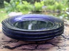 4 Vintage PYREX Festiva Amethyst Swirl Salad Or Dessert Plates 7-1/2”