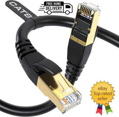 DbillionDa Cat8 Ethernet Cable, Outdoor&Indoor, 6FT Heavy Duty High Speed 26AWG