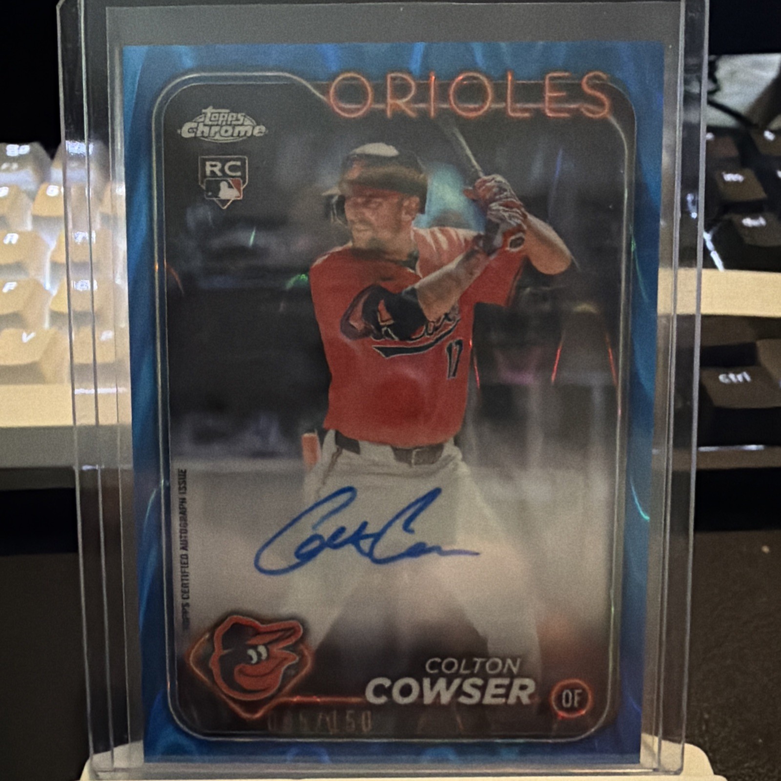 2024 Topps Chrome Update Colton Cowser Auto RC Blue Refractor /150 Rookie