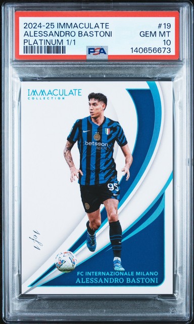 2024-25 PANINI IMMACULATE COLLECTION PLATINUM 1/1 ALESSANDRO BASTONI 1/1 PSA 10