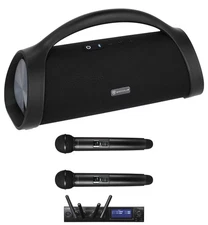 Audio Technica ATW-1422 Wireless Digital Dual Handheld Microphones+Home Speaker