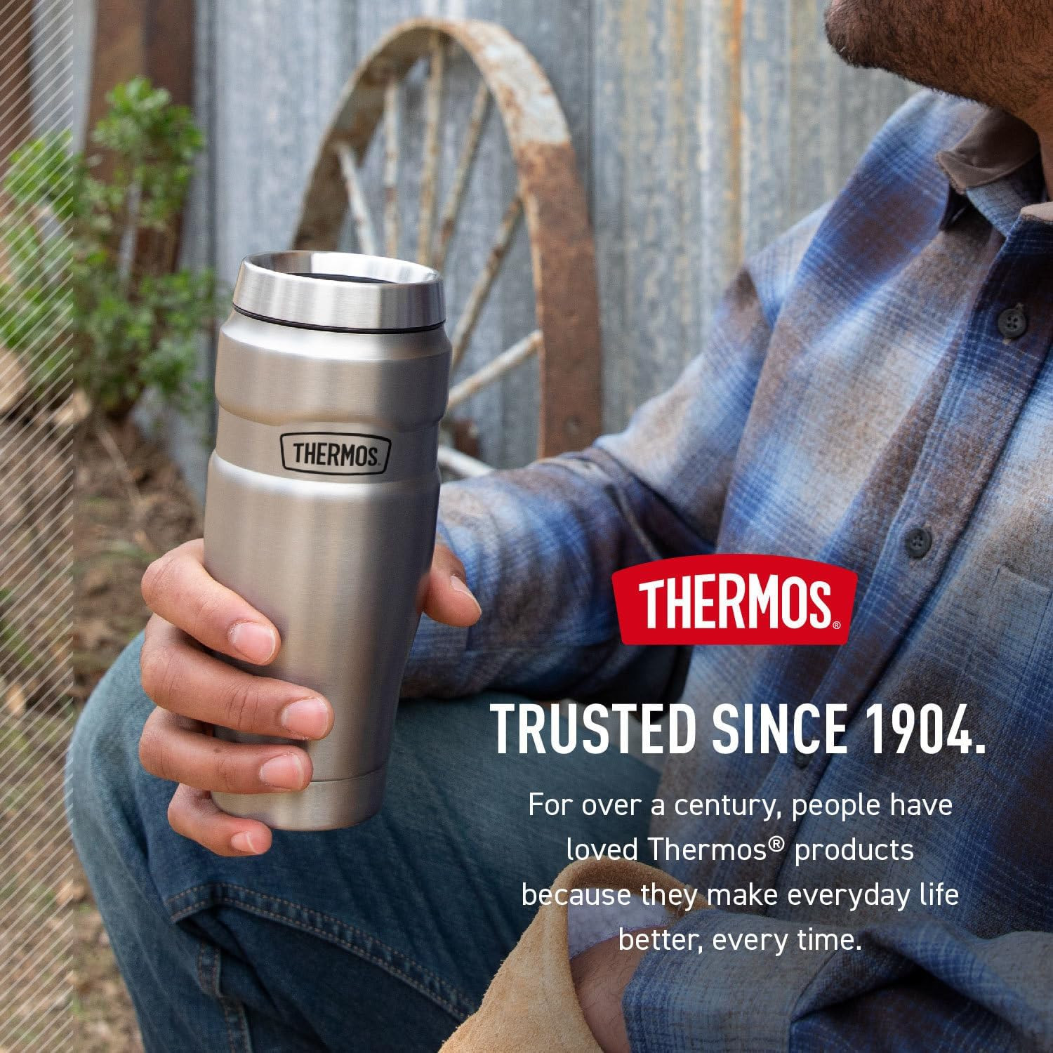 THERMOS Stainless King Vacuum-Insulated Stainless Steel Tumbler - 16Oz, Midnight