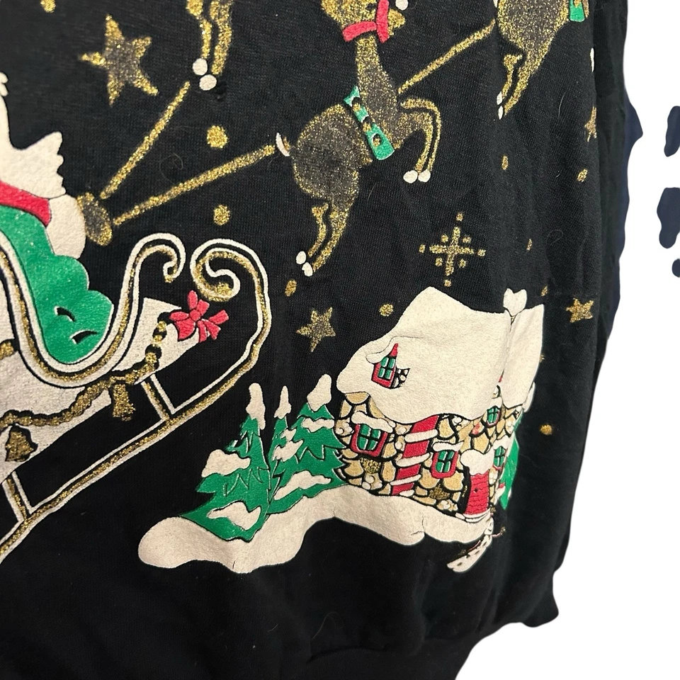 Vintage 90s Blair Christmas Sweatshirt Womens Size XL  Santa Retro Holiday - Image 4 of 4