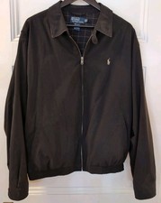 Polo Ralph Lauren Black Harrington Lightweight Windbreaker Lined Jacket Sz XL