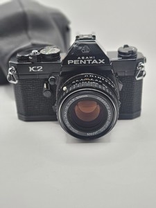 Asahi Pentax K2 Black 35mm SLR Camera & 50mm f/1.7 Lens + Case - Rare -Near Mint