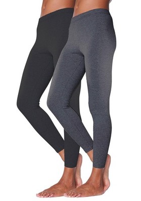 Vivance Damen Leggings 2er-Pack Hose Gummibund anthrazit schwarz Gr. 44/46 NEU