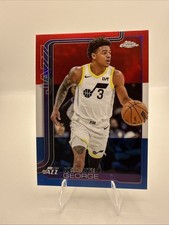 2025-26 Topps Chrome #235 Keyonte George Red White and Blue Refractor - Jazz