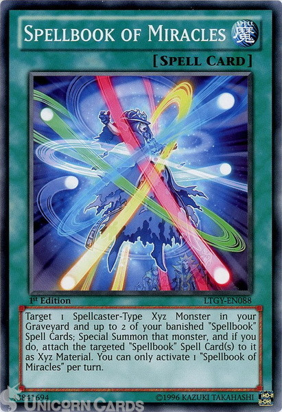 LTGY-EN088 Spellbook of Miracles Common 1st Edition Mint Yu-Gi-Oh! Card