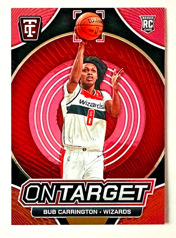2024-25 Panini Totally Certified Bub Carrington PINK On Target RC #/199 Wizards!