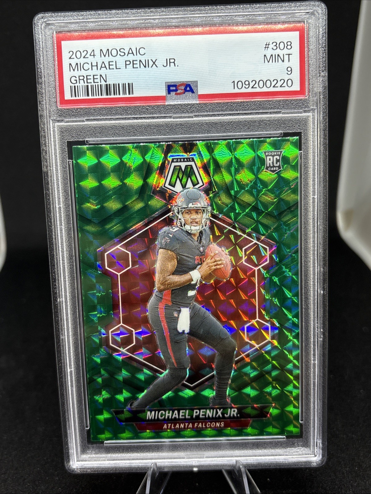 2024 PANINI MOSAIC GREEN #308 MICHAEL PENIX JR. ROOKIE RC PSA 9