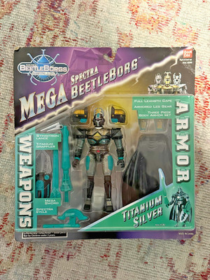 1997 Bandai Saban's Mega Spectra Beetleborg Titanium Silver Beetleborgs Metallix