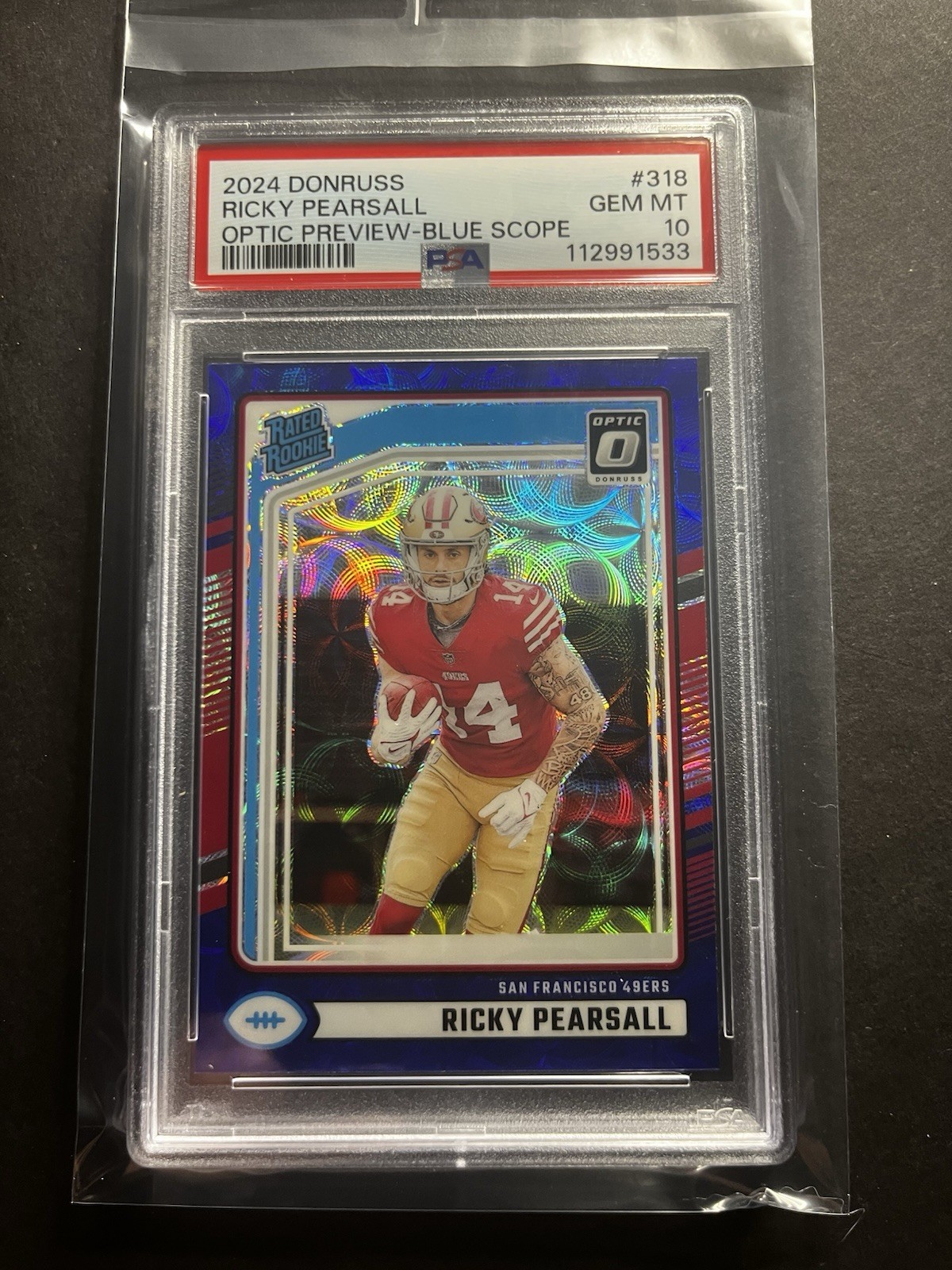 RICKY PEARSALL 2024 Donruss #318 Optic Preview Blue Scope PSA 10 LOW POP
