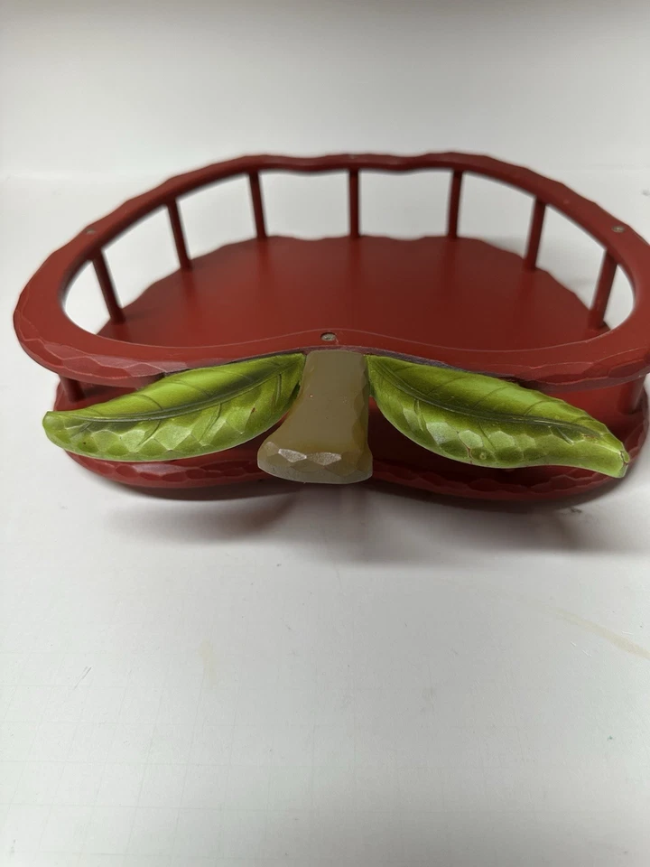 Apple  Lazy Susan Turntable 11 1/2 Fujian Furen Wood  - Image 2 of 4