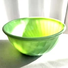 Vintage Jadeite Green Bowl 3 Quart Baking Kitchen Prep Swirl Glass UNMARKED