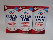  3 Maximum Redness Relief Eye Drops 0.5 oz by Clear Eyes Exp 02/2026