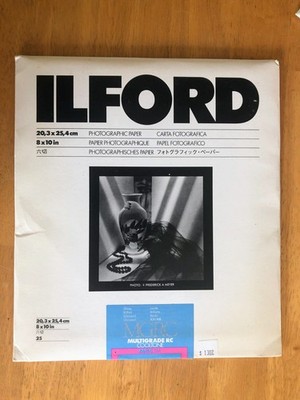 ILFORD MGRC MULTIGRADE RC COOLTONE MGC.1M 8X10 B&W PHOTOGRAPHIC PAPER (25)