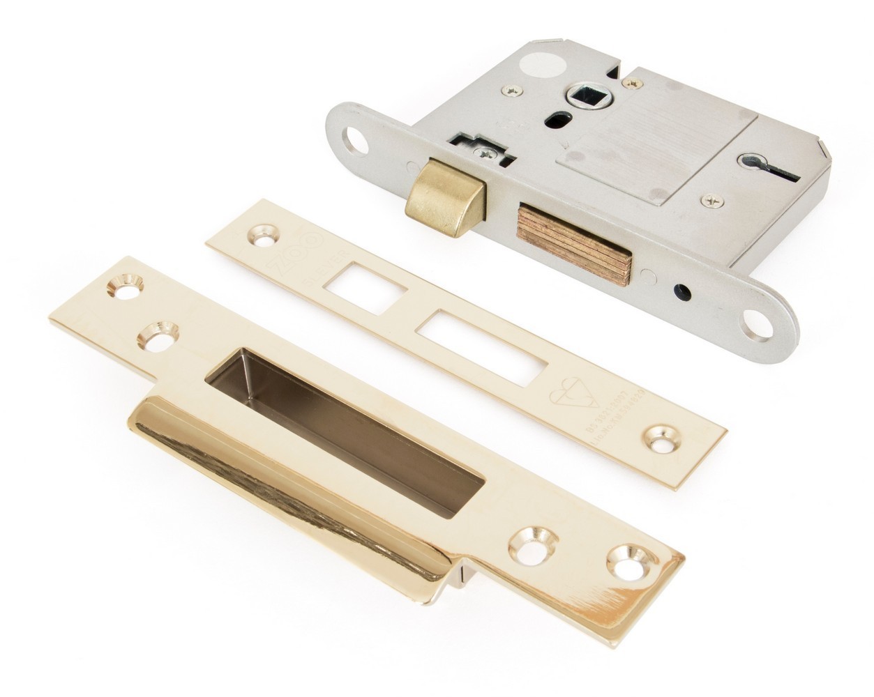 From The Anvil 91121 PVD 3"" 5 Lever BS Sash Lock