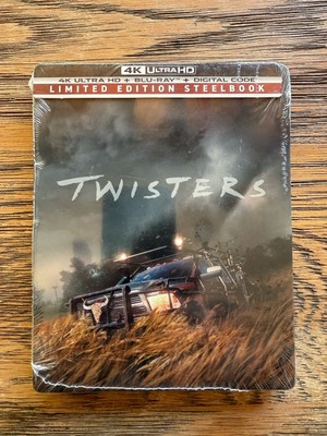 Twisters Movie 4K Steelbook Ultra HD + Blu-ray + Digital Copy, NEW