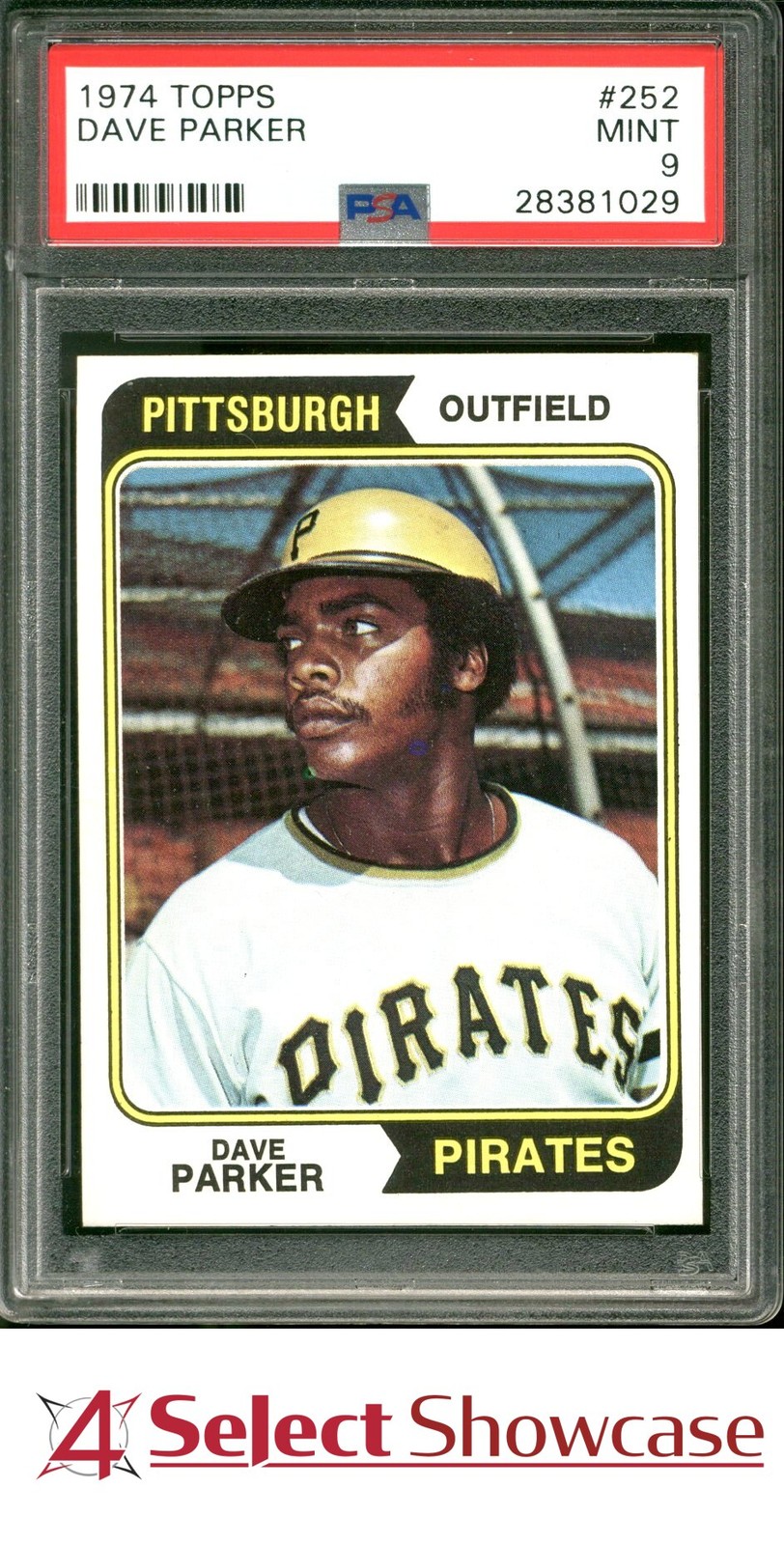 1974 TOPPS #252 DAVE PARKER RC PIRATES HOF PSA 9