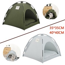 Pet Dog Cat Kitten Nest Play Tent Tipi House Teepee Bed Puppy Cushion Sleep Mat