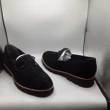 Vionic Finley Loafers Women's 11M Black Suede Slip-on Bow A152