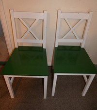 Dining Chair  2 White- Green 