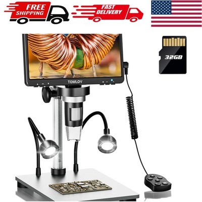 1080P DM9 Digital Microscope - 12MP Focusing, 1200X Magnifier, 32GB Included