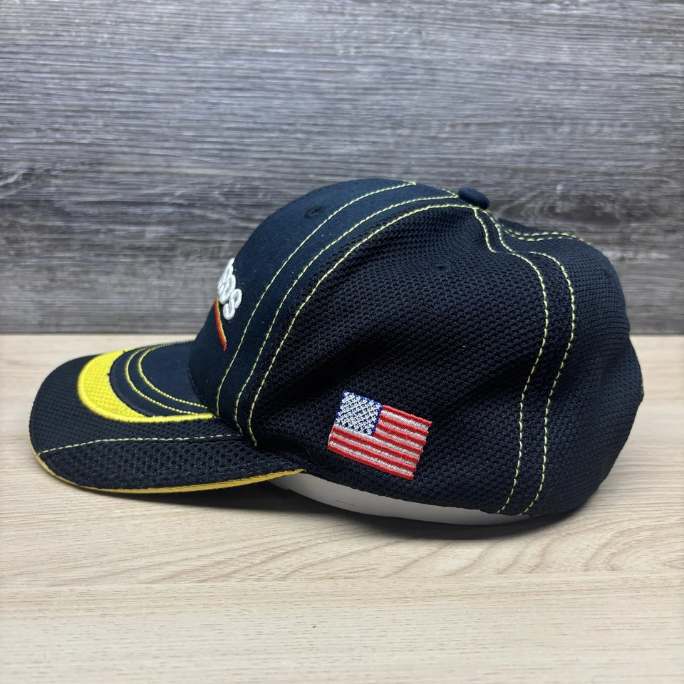Gorra Menards Gorra Correa Trasera Para Hombre Negro Amarillo NASCAR Racing 98 Paul Menard Malla Foto 4 de 4