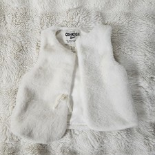 Oshkosh B'gosh Girls 3T Faux Fur Vest Cozy Winter Holiday Wedding Flower Girl